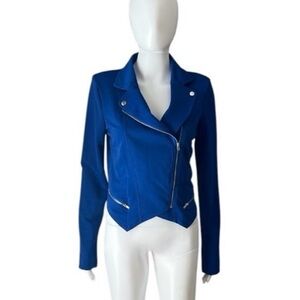 Material Girl nwt size xs Cobalt Blue Asymmetric Moto Jacket